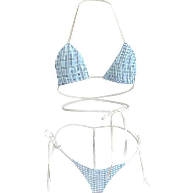 Promo Ds212 - Lingerie Wanita Set Transparan Motif Tali Bra G String Bikin Malan B022 Tidur Bh