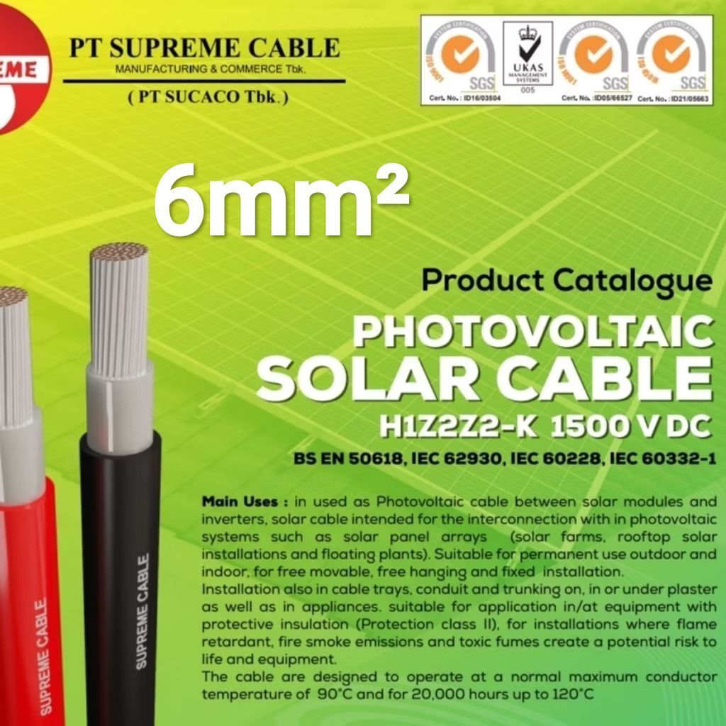 kabel PV 6mm² SUPREME H1Z2Z2-K 6mm solar panel PV1F surya