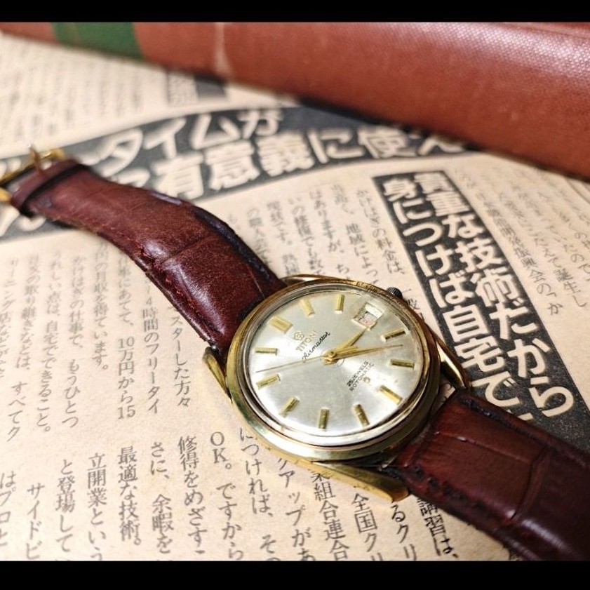 Titoni Airmaster 25 jewels rotomatic Original automatic manual double power gold plated
