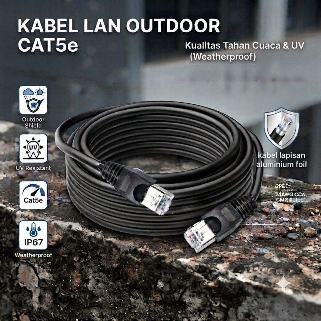 Kabel LAN 30M UTP FTP CAT5E 30 M 30 Meter 30Meter Outdoor SPECTRA