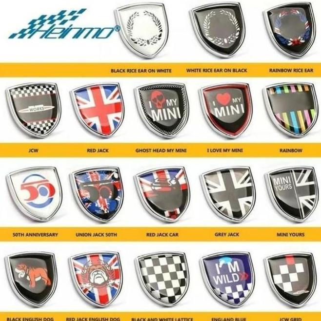 Emblem Mini Cooper Badge Sticker Emboss Union Jack Timbul Emblem Mobil