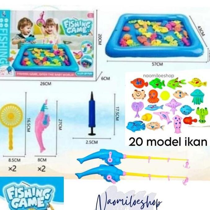 Mainan FISHING GAME + ALAS BALON PANCING IKAN mainan pancingan ikan DUS kado unik