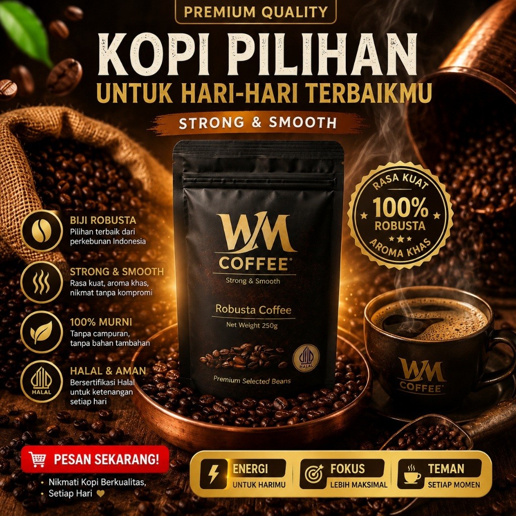 1KG Biji Kopi Robusta Biji Sangrai Kopi Roasted Fresh Bean Premium Kopi Robusta Sangrai Manual Sorti