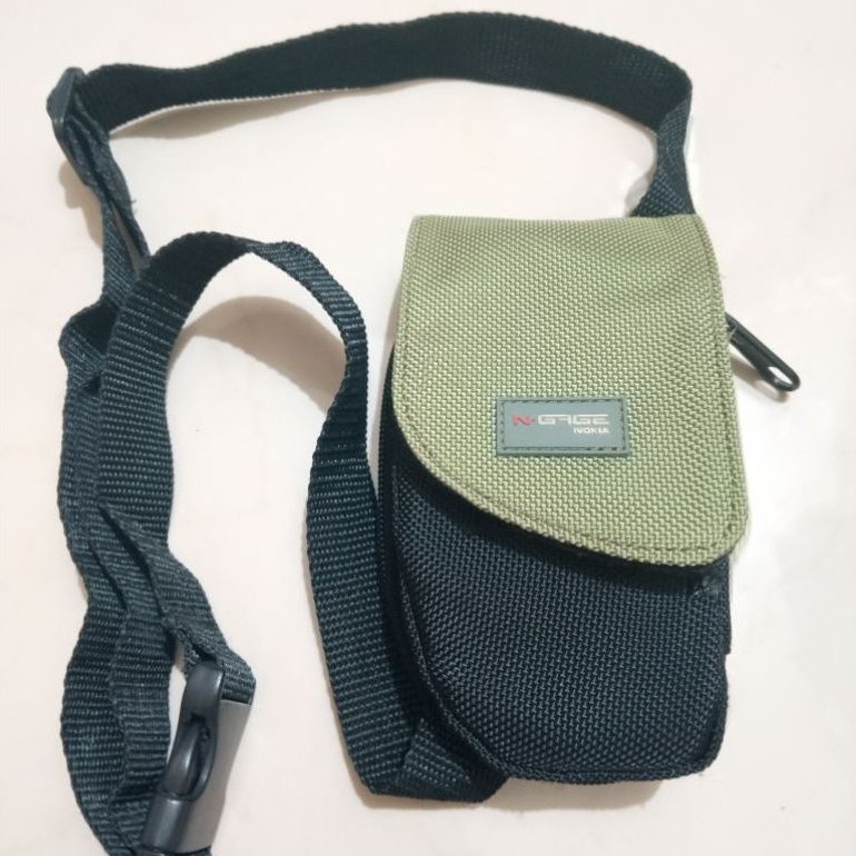 Tas Cangklong Pouch Wadah Sarung Tempat Tas Nokia N-Gage Classic Grey Hijau Army Spesial Limited Edi
