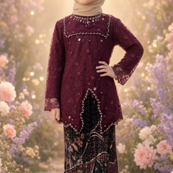 stelan kebaya Rania anak modern elegan/kebaya pesta anak/kebaya wisuda anak/kebaya anak kondangan/ke