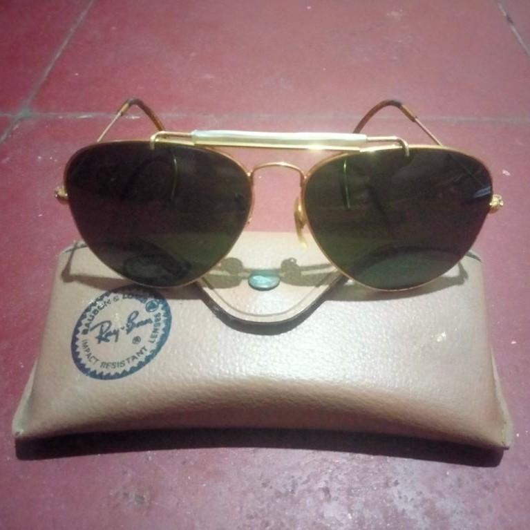 Ray-Ban Sunglass Outdoorsman RB 3030 L0216 S58 Gold Green G-15

