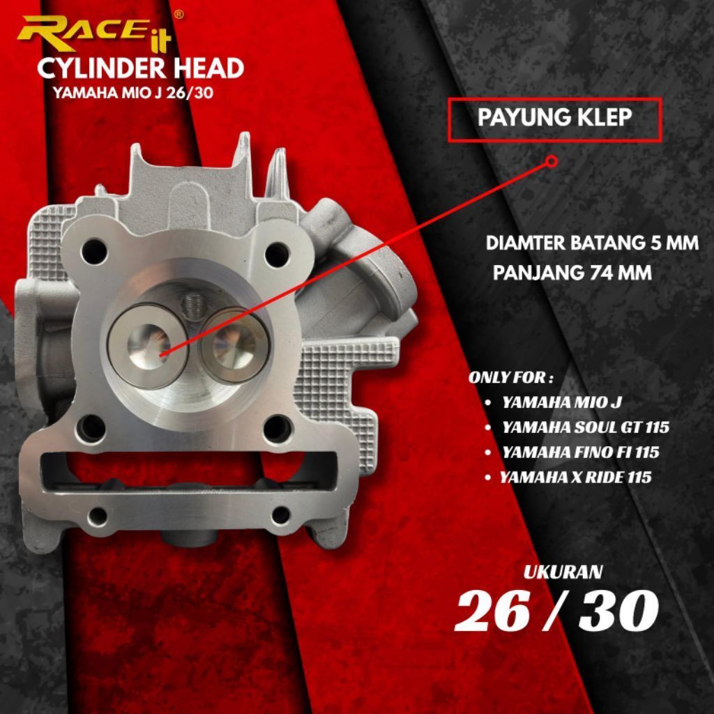 BLOK CYLINDER HEAD RACE IT MIO J SOUL GT 115 FINO FI 115 XRIDE 115 X RIDE 125 JUPITER Z1 VEGA FORCE 