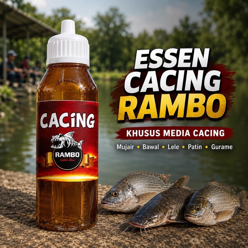 Essen Cacing Rambo Essen Mancing Khusus Media Cacing Mujair Bawal Lele Patin Gurame