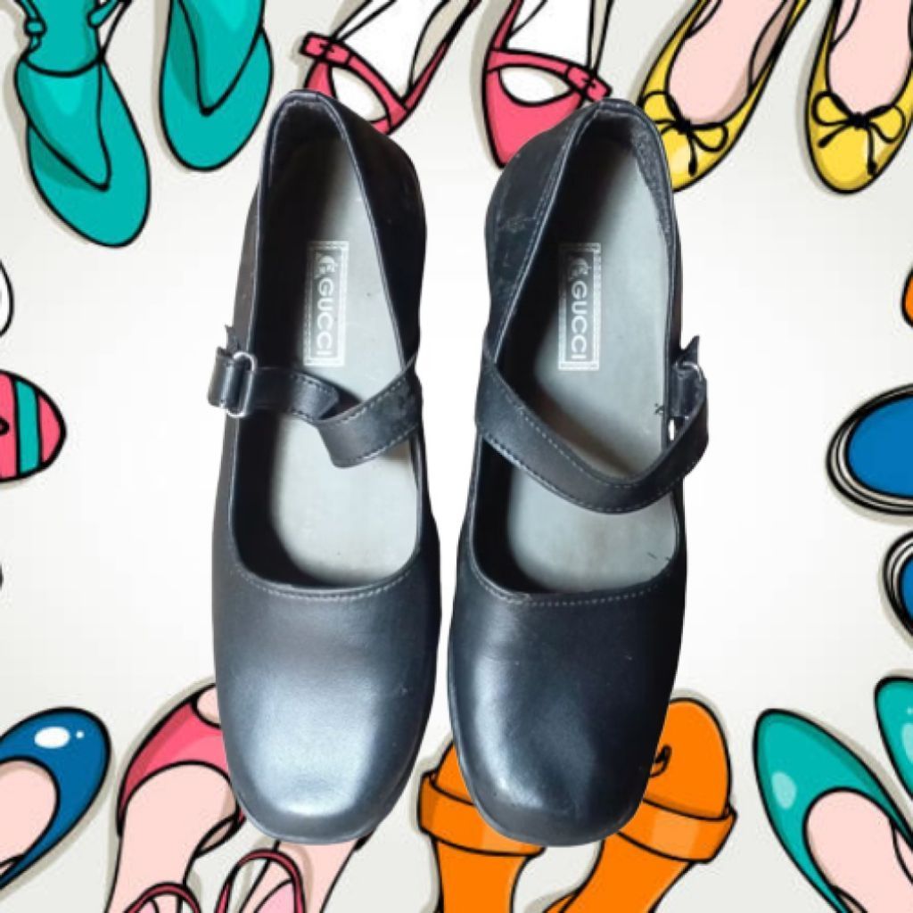 Sepatu Pantofel Wanita Formal Paskibraka dengan Hak 3cm, Nyaman Dipakai Sepatu Gucci Preloved