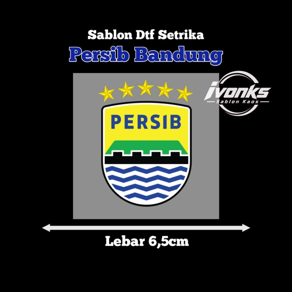 Sablon Setrika Logo Persib Bandung - Stiker Sablon Gosok Jersey Bola Patch Emblem
