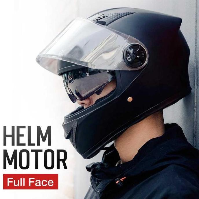 AXK Helm Full Face Motor Sport Olahraga Double Lens Anti Fog Motocycle - A557