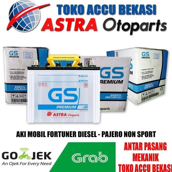 AKI - Baterai GS PREMIUM 95D31L / TUKAR TAMBAH 80 Ah + Sudah termasuk Air aki Zuur Gratis