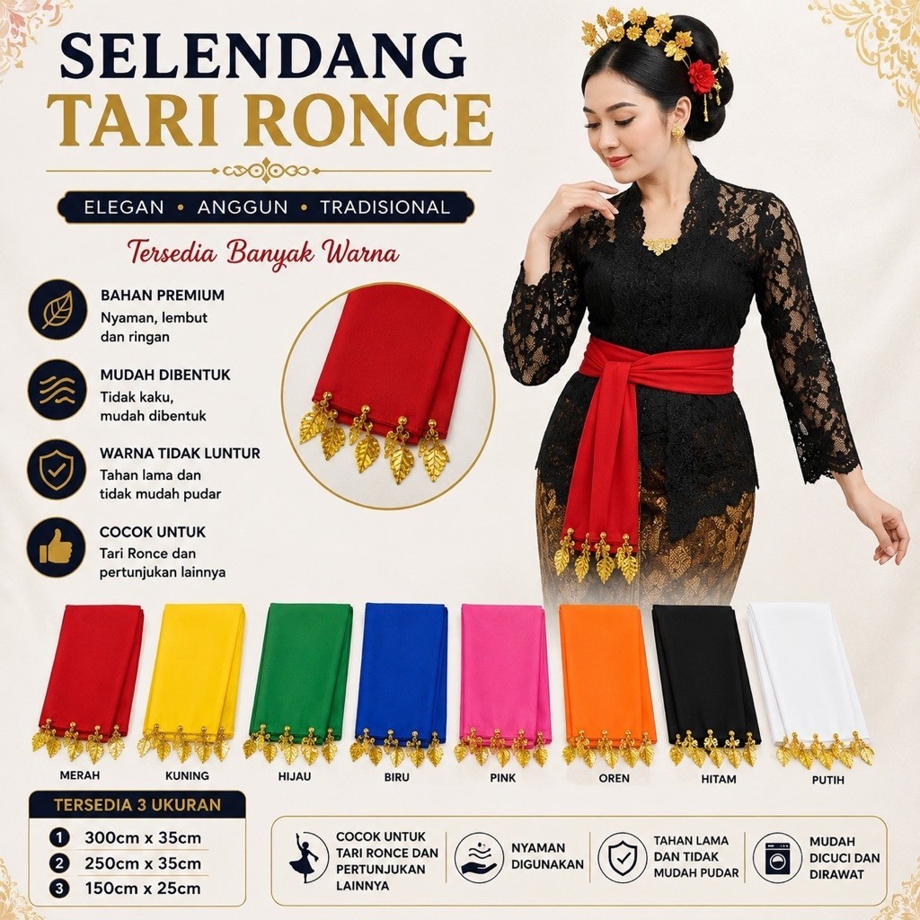Sampur tari ronce /selendang tari ronce untuk anak paud sampai dewasa