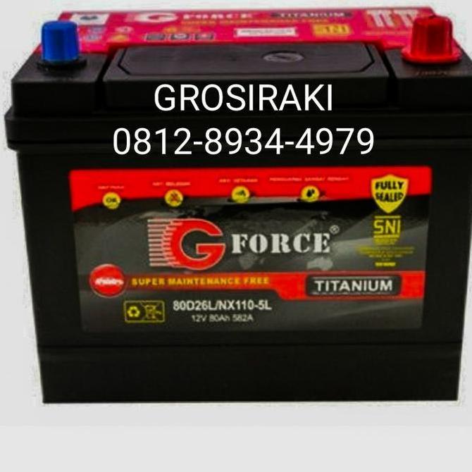 AKI MOBIL TOYOTA INNOVA DIESEL 80D26L NX110-5L 80AH G-FORCE MF