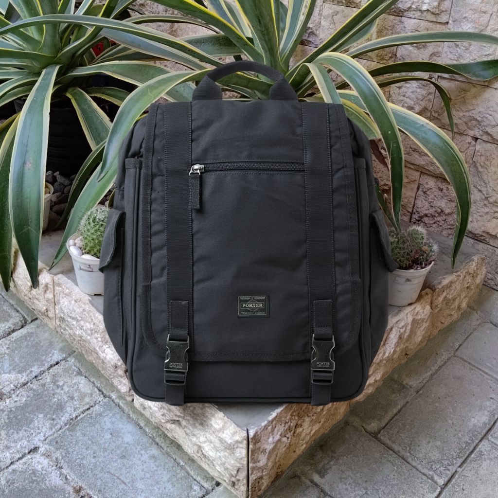 PORTER BACKPACK TWO BUCKLE BLACK