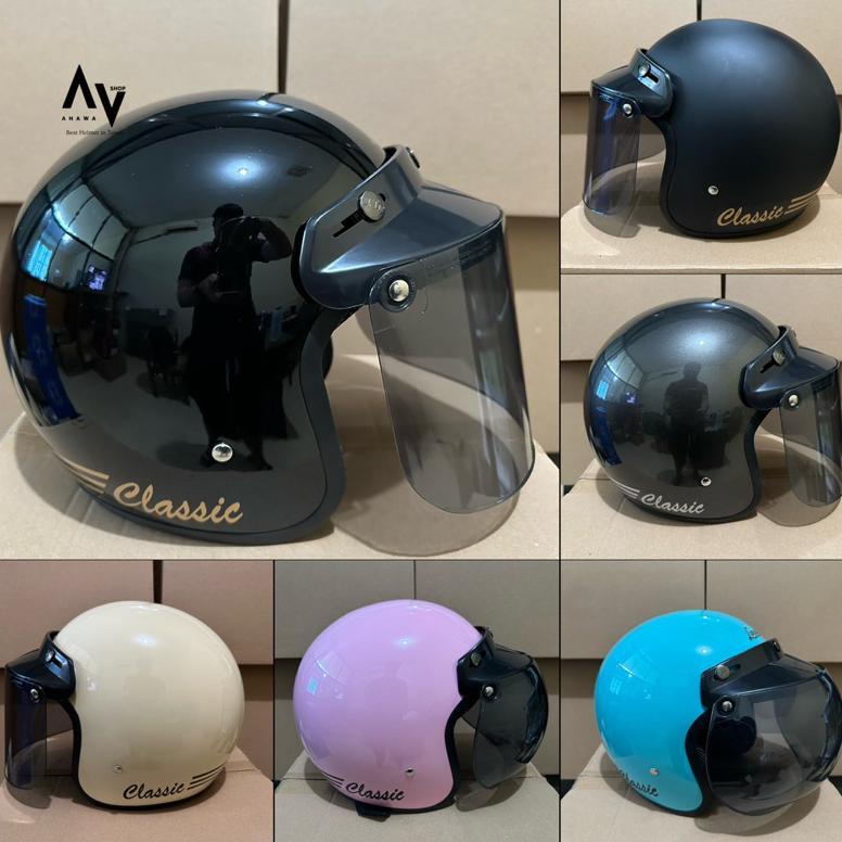 New Helm Bogo Retro Lunar/Daiso/Bivi Solid - Sni