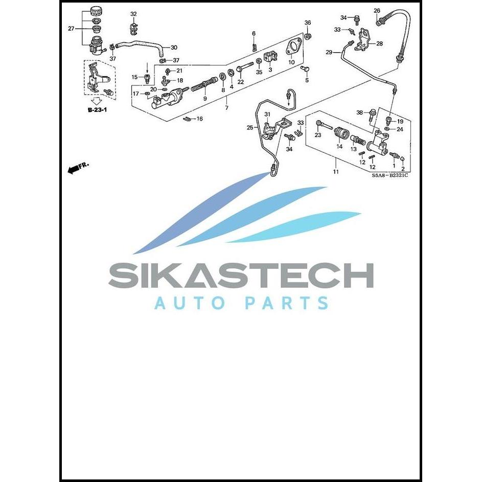 TERBARU 46920-S5A-J01 CLUTCH MASTER CYLINDER KOPLING ATAS HONDA CIVIC ES CENTURY VTI-S GEN-7 1.7 200