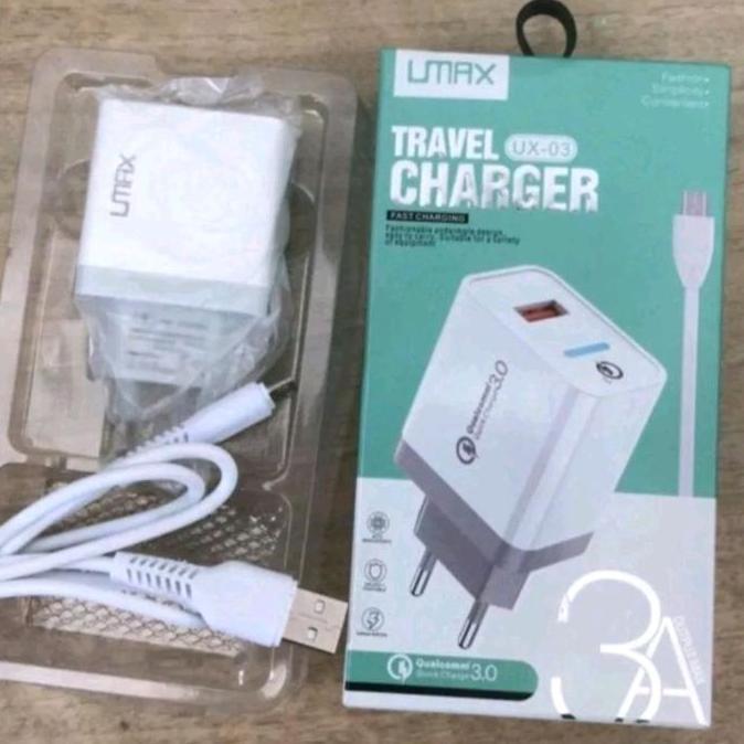 CHARGER UMAX 3A QC 3.0 UX 03 UX-03 FAST CHARGING Kabel