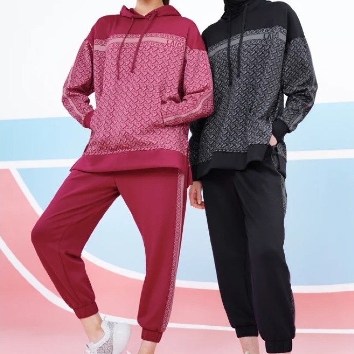 NEW BUTTONSCARVES x LAICA ATHLEISURE HOODIE LEGGING SKIRT MAGENTA BLACK OVERSIZED AIR JACKET BUKAN S