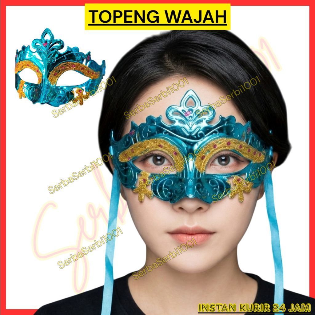 TOPENG WAJAH PREMIUM / TOPENG WANITA SETENGAH WAJAH / TOPENG PESTA