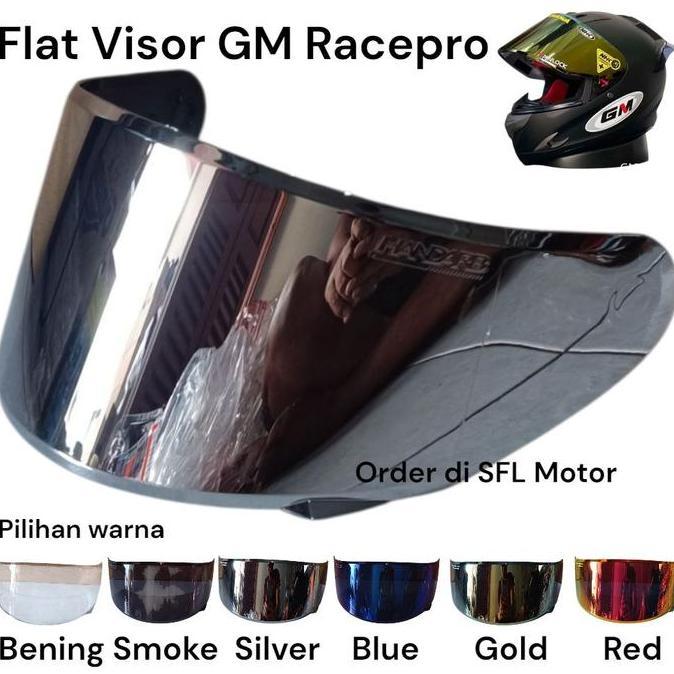 Flat Visor Helm GM Racepro Fullface Kaca Helm GM Race Pro