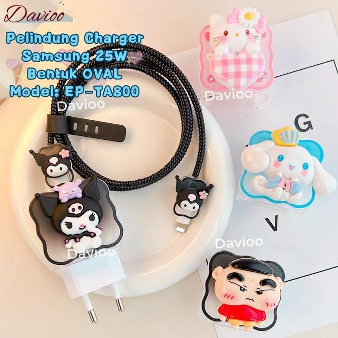 Pelindung Charger For SAMSUNG 25W OVAL EP-TA800 |Set 5 Item Pelindung Kabel & Kepala Charger Untuk C