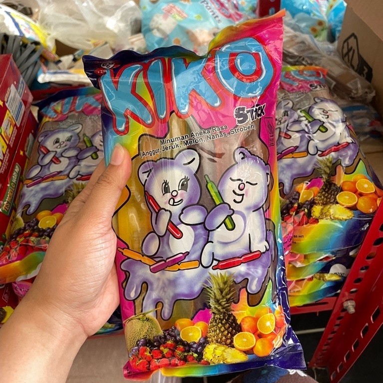 KIKO Es Stik Jelly - 10 Sticks, Rasa Buah Alami, Berserat Tinggi