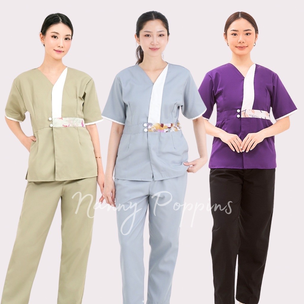 YURA Lengan pendek seragam uniform/ seragam klinik/spa/suster