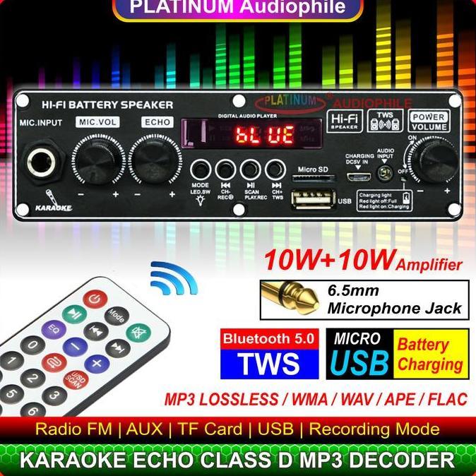 Modul MP3 Decoder Bluetooth Karaoke Amplifier 2x 10W Multimedia Trolley Speaker JQ-2269