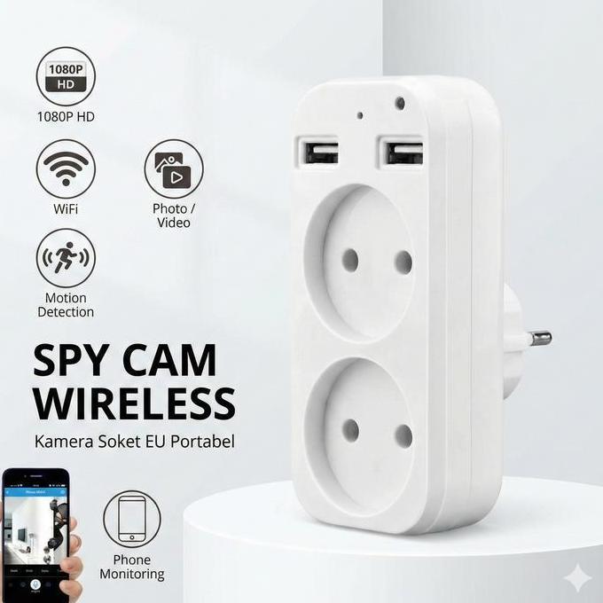 Teknobi Spy Kamera CCTV Mini Socket USB Camera CCTV Kecil colokan bulat pantau Jarak Jauh lewat hp W