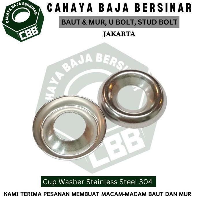 CUP WASHER M4 / RING TOPI STAINLESS STEEL 304 BARU