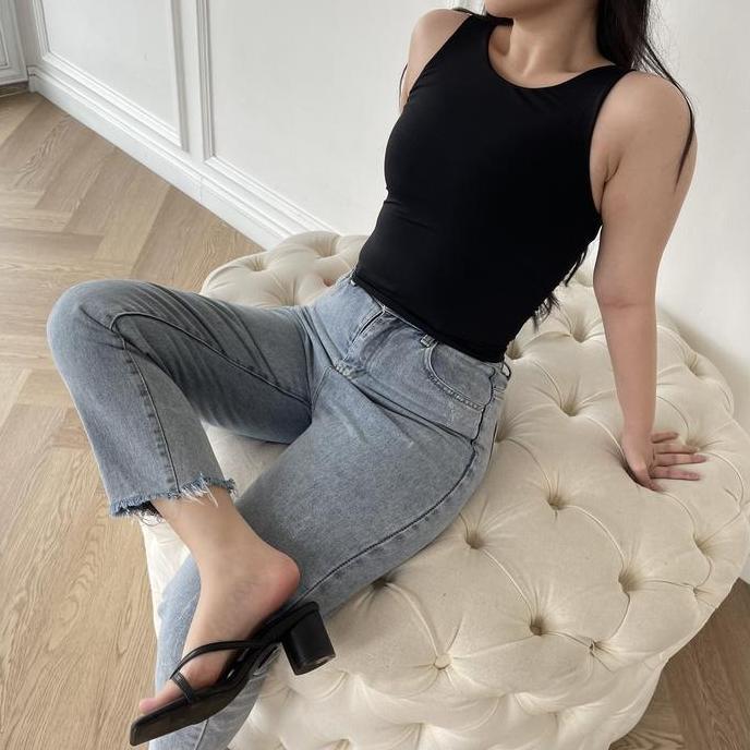 YUNA l Tanktop Wanita l Tanktop Crop l Leher Bulat