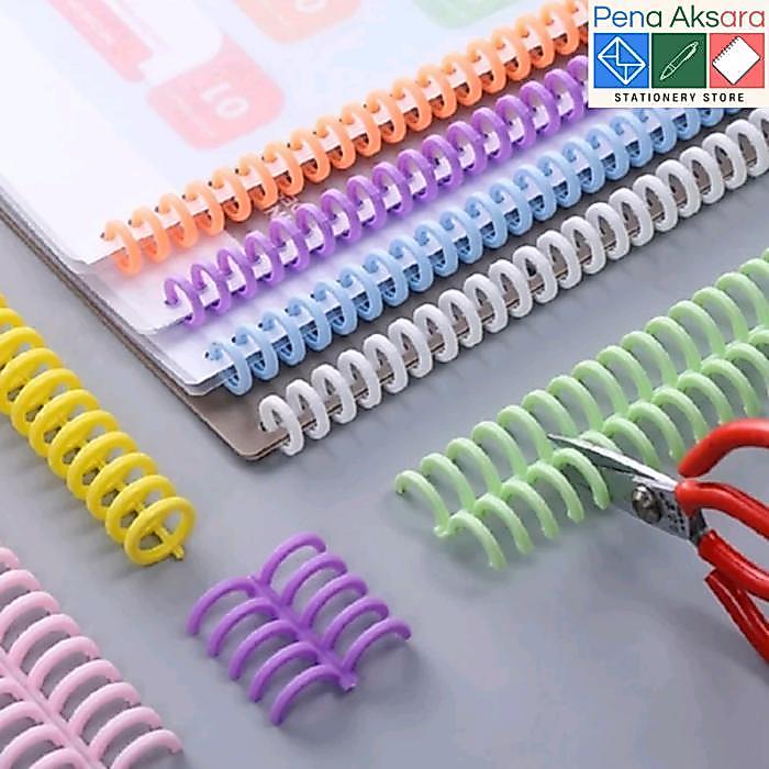 Spiral Ring Binder Plastik 30 Lubang DIY Haru
