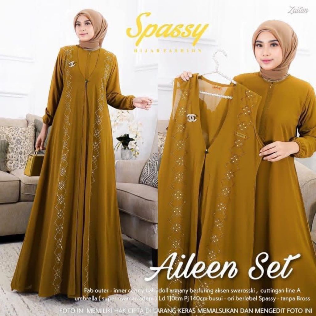 AILEEN SET OUTER//AILEEN SET//GAMIS AILEEN KEKINIAN//GAMIS SET OUTER TERBARU STANDAR DAN JUMBO