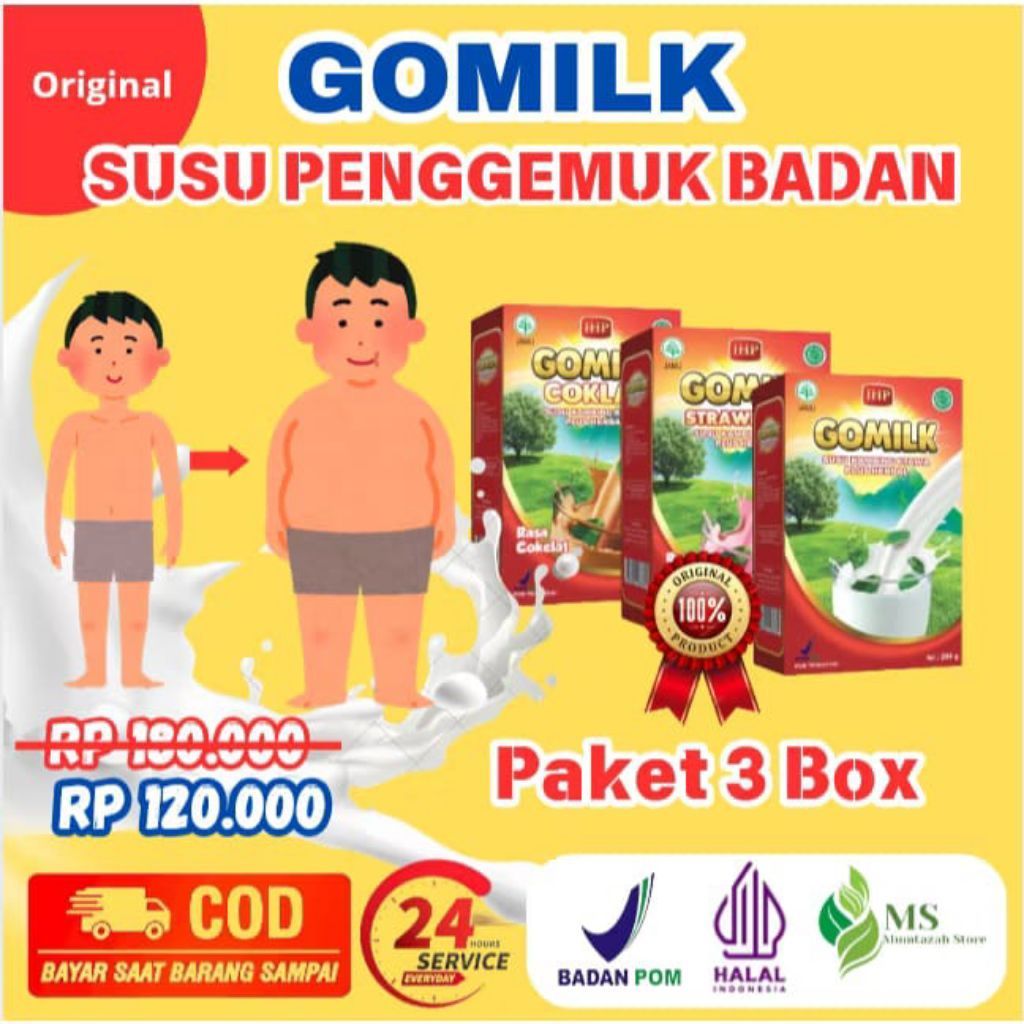 3 Kotak Susu Kambing Gomilk Nutrisi Lengkap untuk Anak / susu etawa
