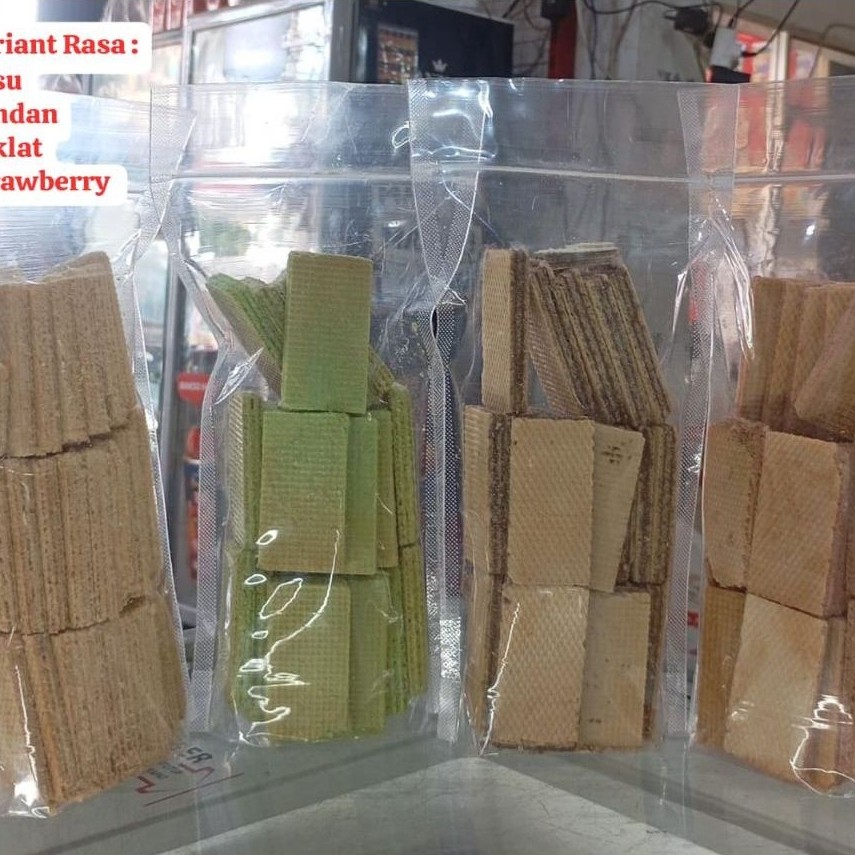 Rasana Wafer Pouch 250 g Stroberi, Coklat, Vanila.dan Pandan, - Enak.dan Renyah