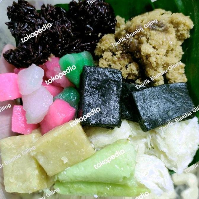 Cakeandcake- Jajanan Pasar Cenil, Lupis, Getuk, Ketan Hitam / Kue Basah 1 Porsi