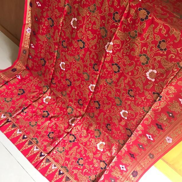 Batik Prada Bali Merah Gold