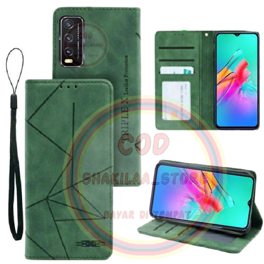 CASE Y20/Y12S/Y20S FLIP MOTIF MAGNET CASE - CASING DOMPET-FLIP-SARUNG
