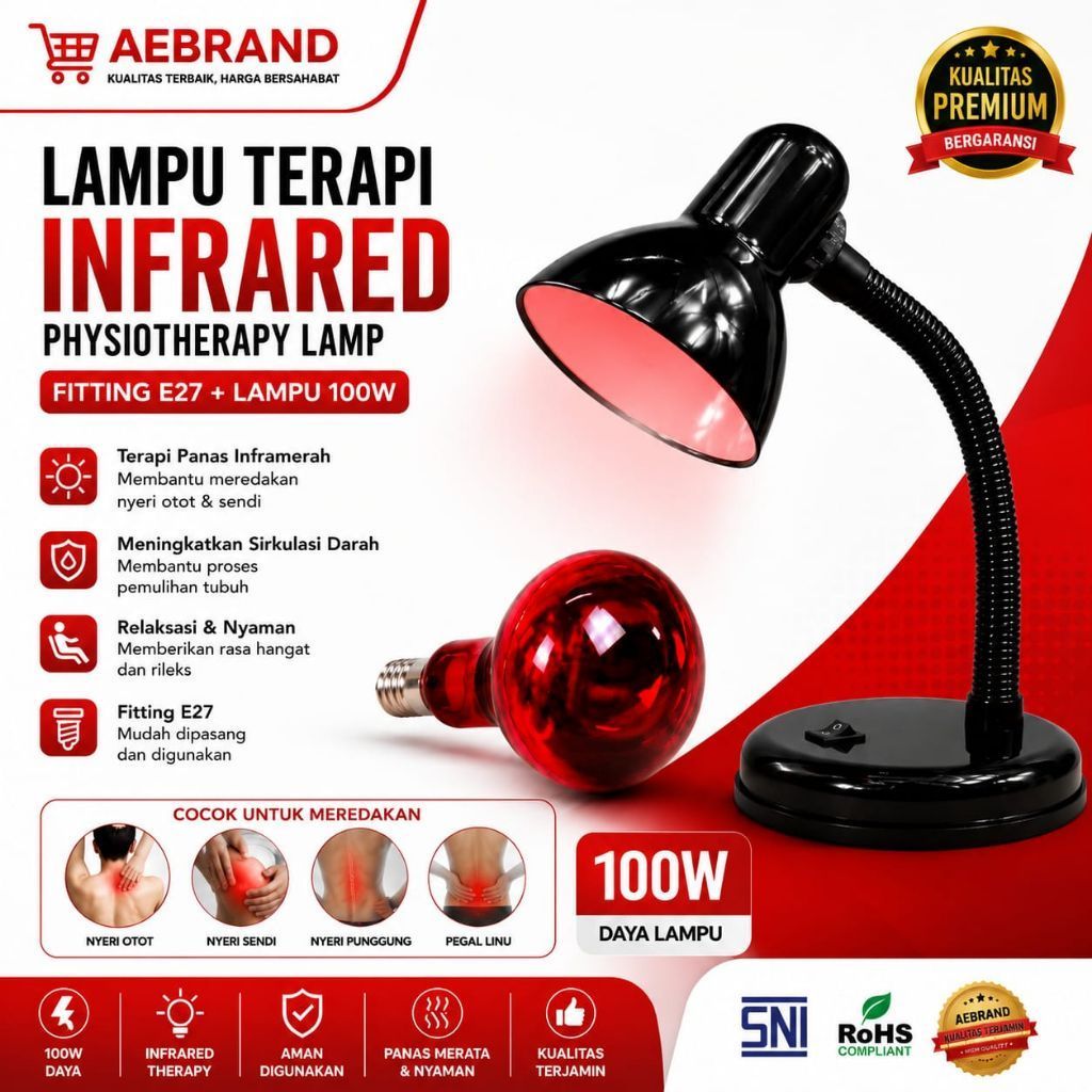 AEBRAND LAMPU TERAPI INFRARED INFRA RED SINAR INFRAMERAH FISIOTERAPI / Lampu terapi inframerah 100 w