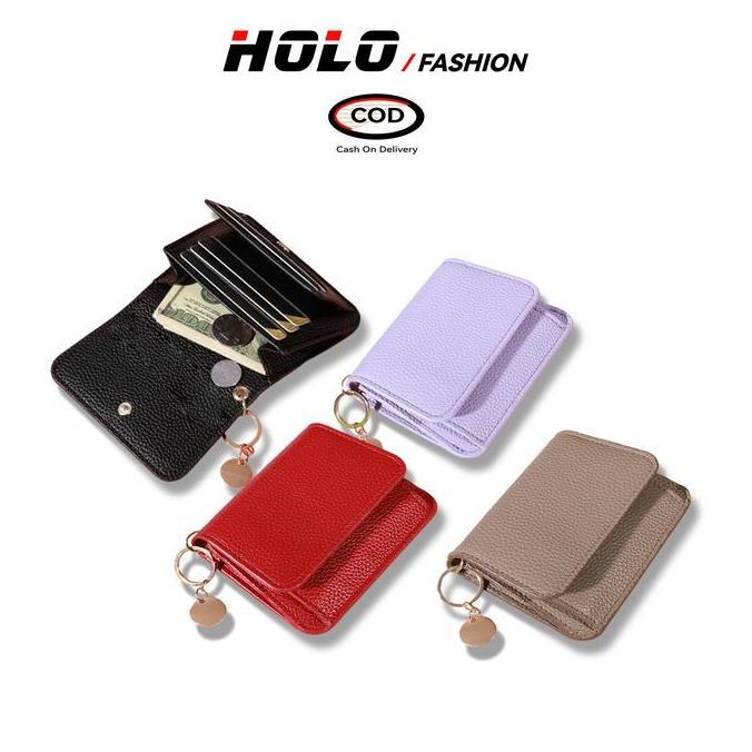Nayapokaer - HOLO Dompet Wanita Elegan Gaya Korea Warna Dompet Kecil Simpel Dapat Memegang Banyak Ka