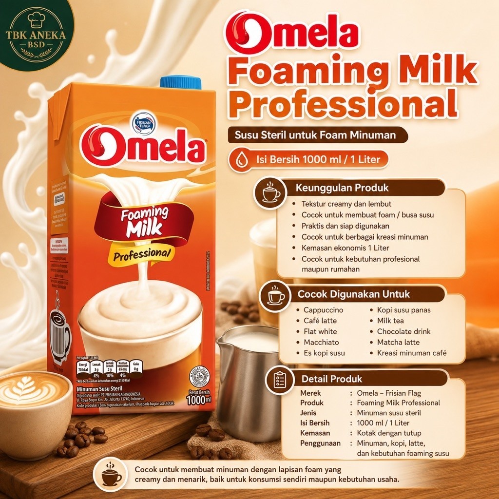 FRISIAN FLAG OMELA FOAMING MILK 1L