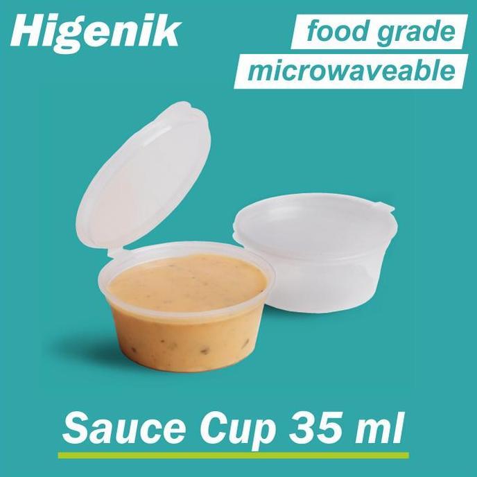 (Good) Cup Sauce 35 ml Dengan Tutup / Cup Saos Sambal Tempat Saus / Cup Slime