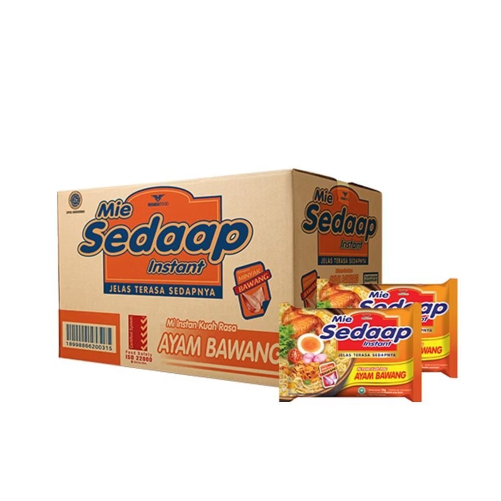 1 KARTON MIE SEDAAP AYAM BAWANG 40PCS/Box isi 40 Pcs SEDAAP Mie Instan Ayam Bawang