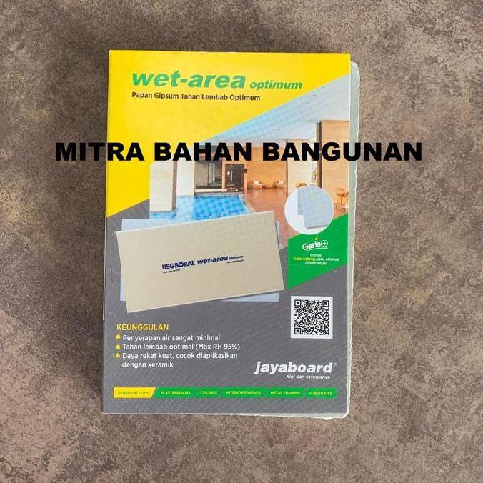 Gypsum Wet Area jayaboard 13mm x 1200 x 2400 mm - Gypsum tahan air WR 13mm