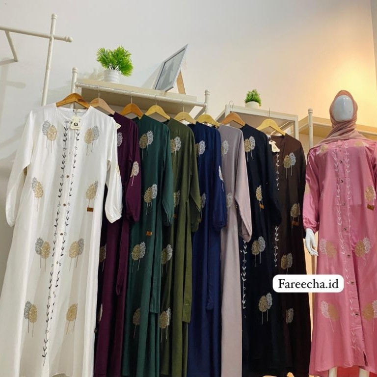 GAMIS DAILY DRESS FAREECHA KALEELA_GAMIS BORDIR_GAMIS CANTIK_GAMIS ANGGUN