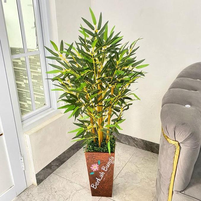 (Good) Bambu artificial- Bambu plastik- Bambu kuning- bambu dekorasi- hiasan
