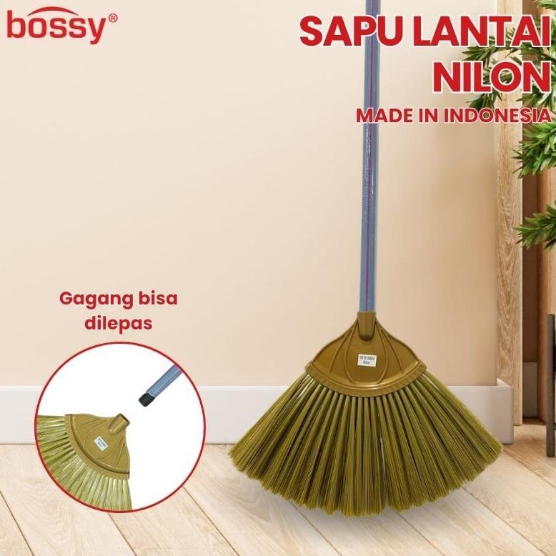 Big Promo Sapu Lantai Indostar Bossy Gagang Besi Tahan Lama , Bulu Halus /Sapu Kipas Sapu Nilon Drat