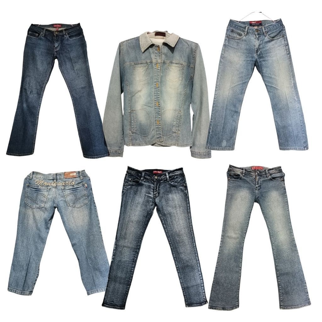 pl jeans y2k || baca desk || bootcut jeans, capri jeans, straight jeans, skinny LOGO jeans, denim, L