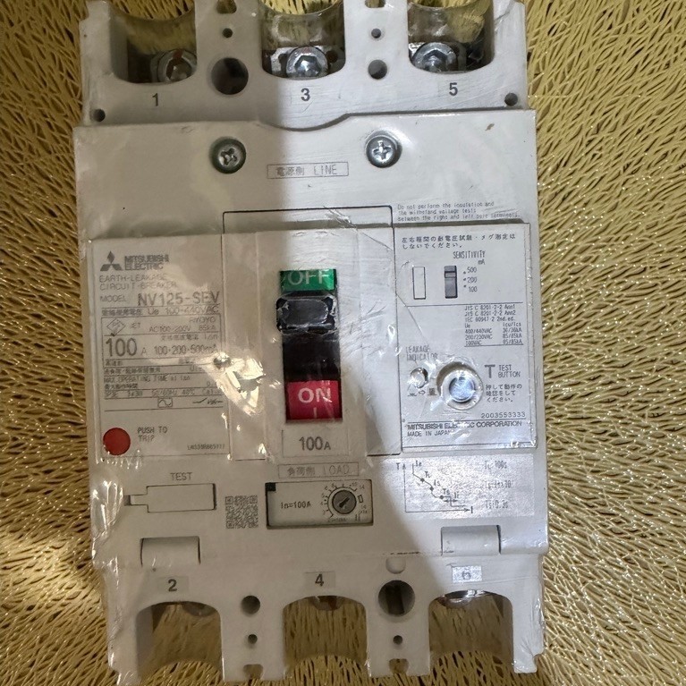 ELCB NV125SEV 100A 100-500MA 3P MITSHUBISHI